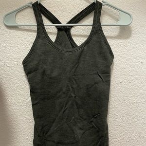 Lululemon green tank with built-in bra (no pads), size 4